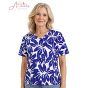 Z Barbara Lebek blouson shirt 5769 Kobalt ecru print Z Barbara Lebek blouson shirt 5769 Kobalt ecru print